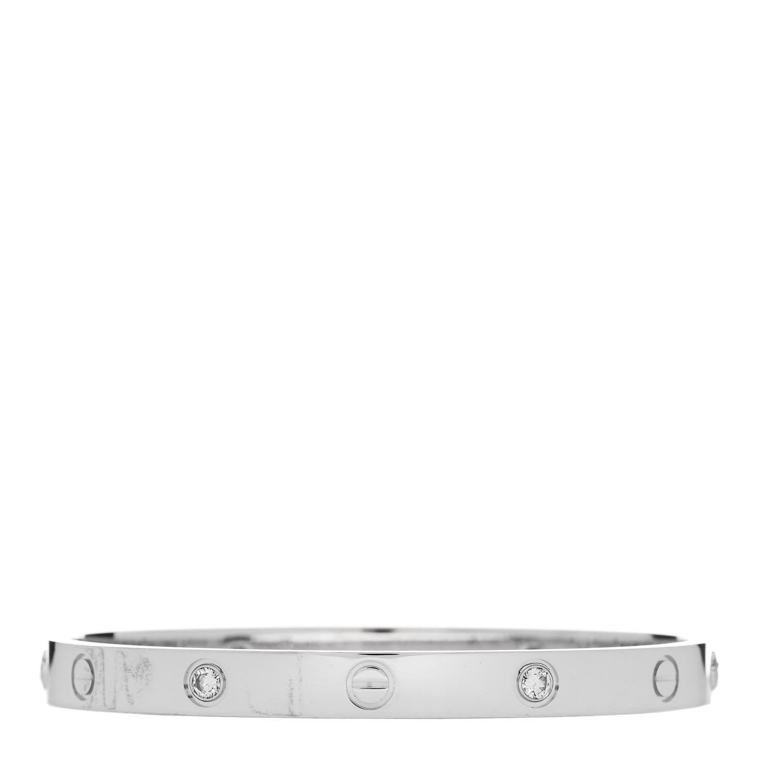 Cartier 18K White Gold 4 Diamond LOVE Bracelet 18 2 of 8