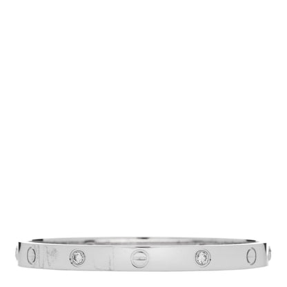 Cartier 18K White Gold 4 Diamond LOVE Bracelet 18 2 of 8