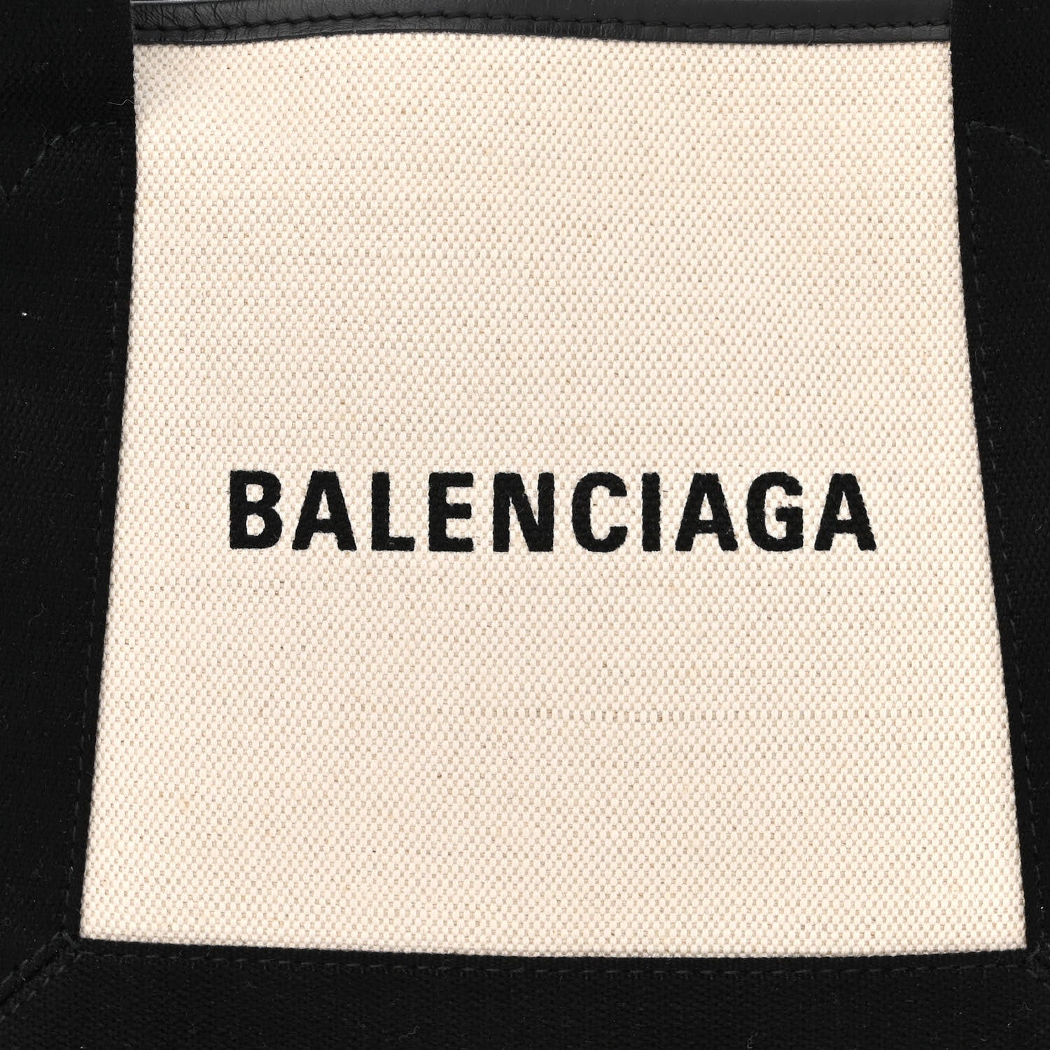 Balenciaga Cotton Canvas Calfskin Navy Cabas XS Natural Black 10 of 13