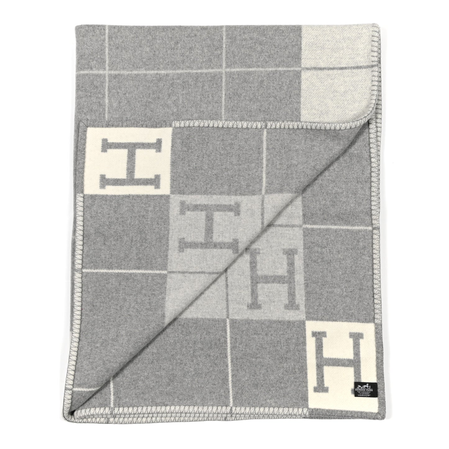 Wool Cashmere Avalon III Blanket Ecru Gris Clair