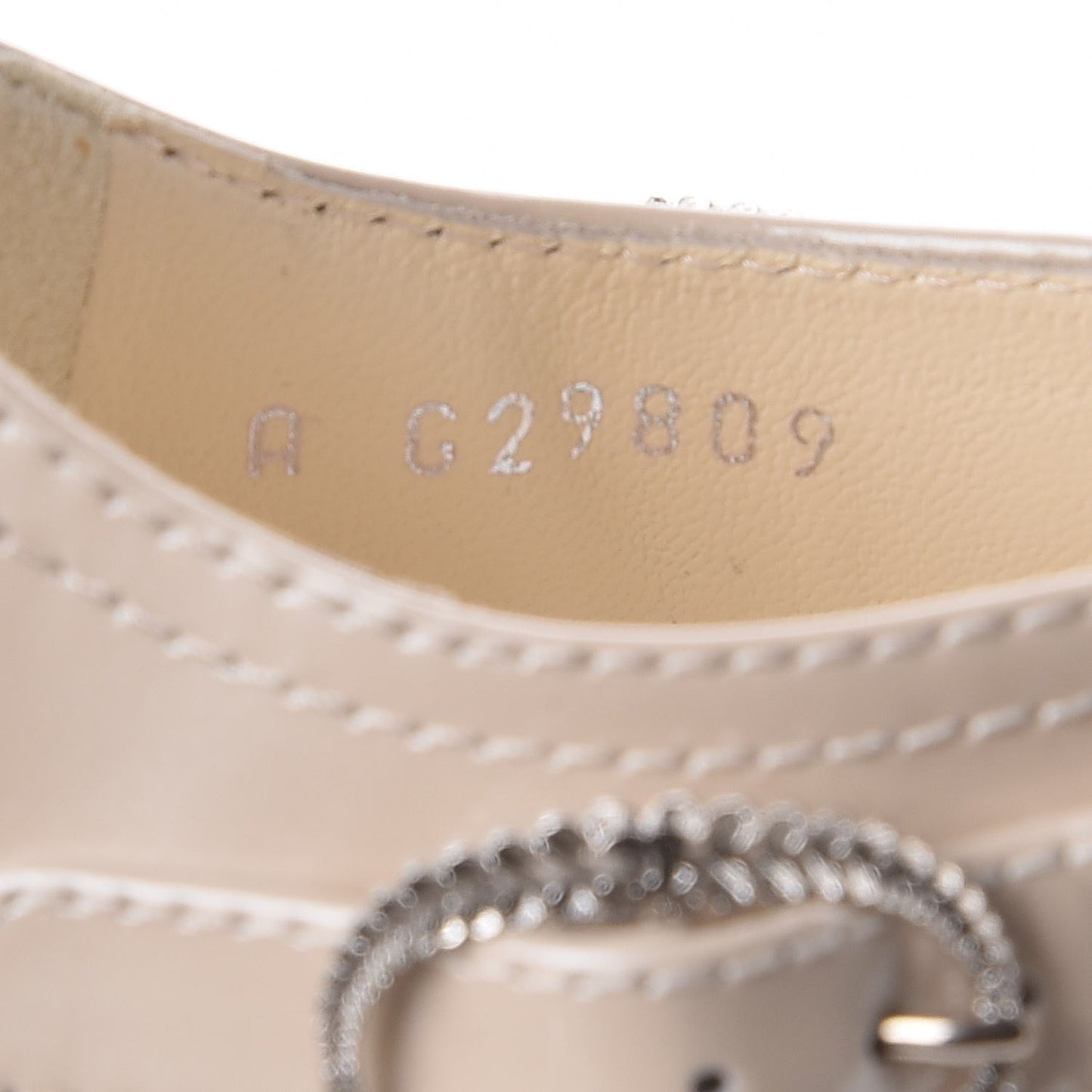 Patent Crystal CC Sandals 38 Beige Clair