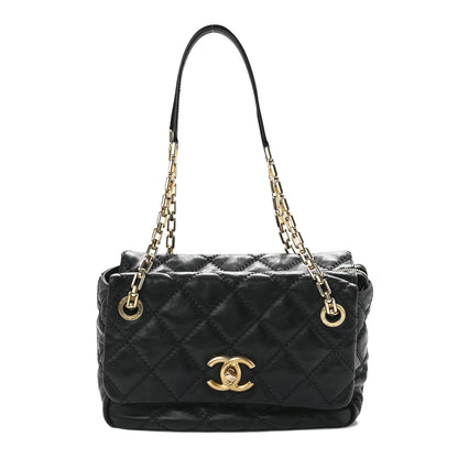 Chanel Calfskin Quilted Retro Chain Tote Black 1 of 12