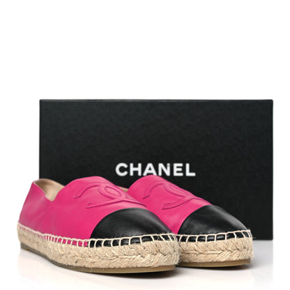 Chanel Lambskin CC Espadrilles 40 Fuchsia Black 9 of 9