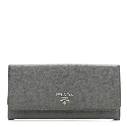 Prada Saffiano Metal Continental Flap Wallet Marmo 1 of 10
