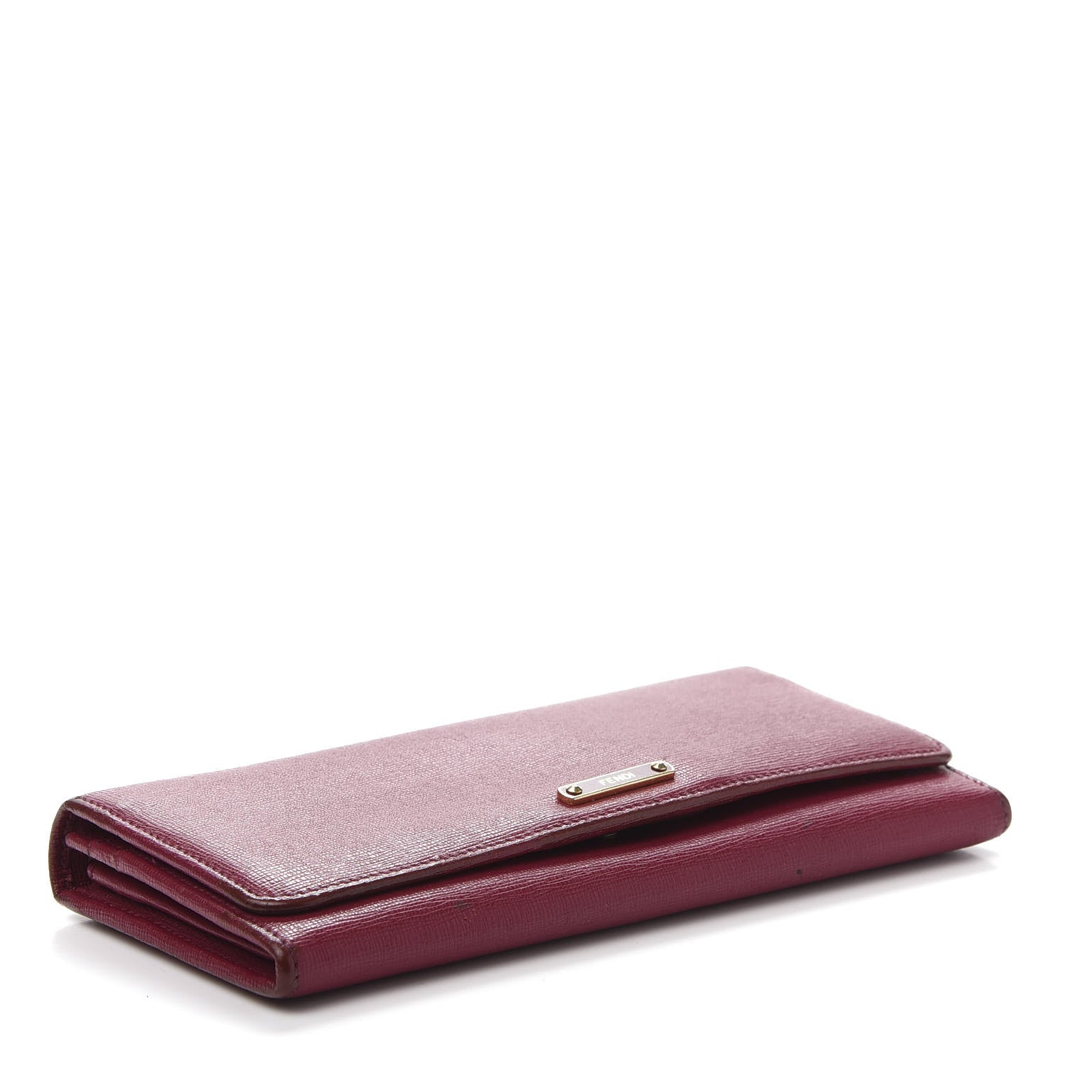 Fendi Vitello Elite Continental Wallet Rosso Scuro Ciliegia 4 of 11