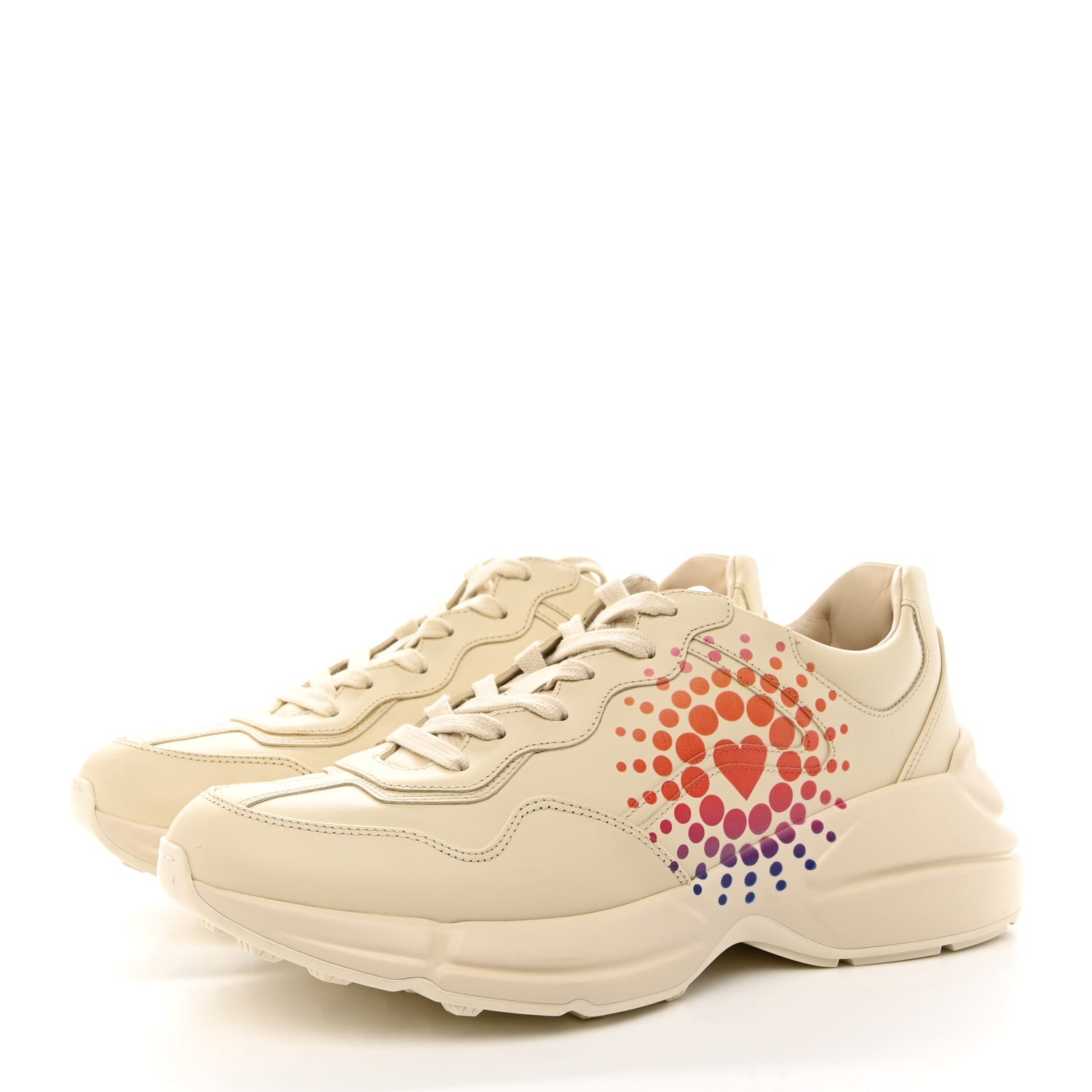 Gucci Calfskin Love Parade Mens Rhyton Sneakers 9.5 Ivory Multicolor 3 of 18