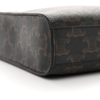 Celine Triomphe Canvas Calfskin Mini Vertical Cabas Tan 7 of 12