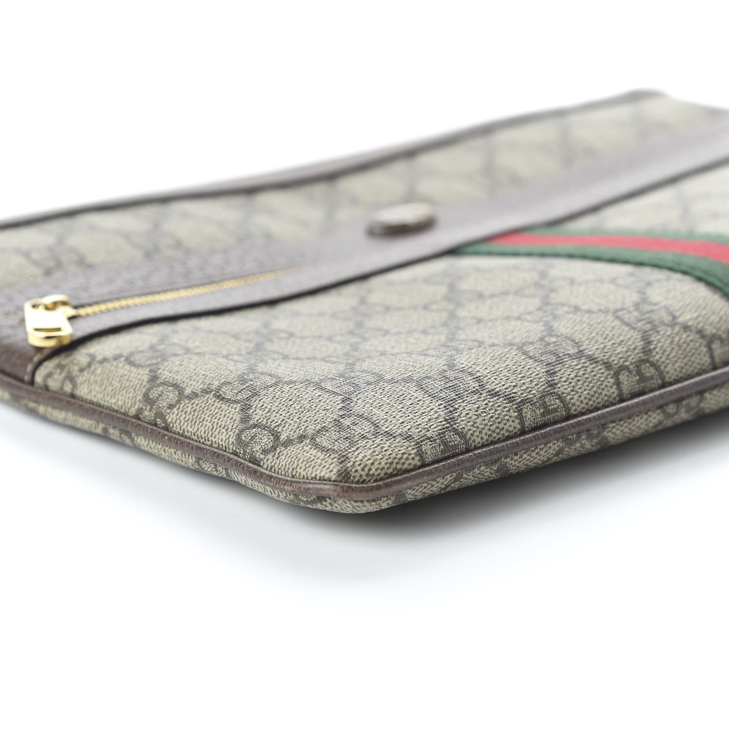 Gucci GG Supreme Monogram Large Ophidia Pouch Clutch Brown 6 of 11