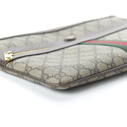Gucci GG Supreme Monogram Large Ophidia Pouch Clutch Brown 6 of 11