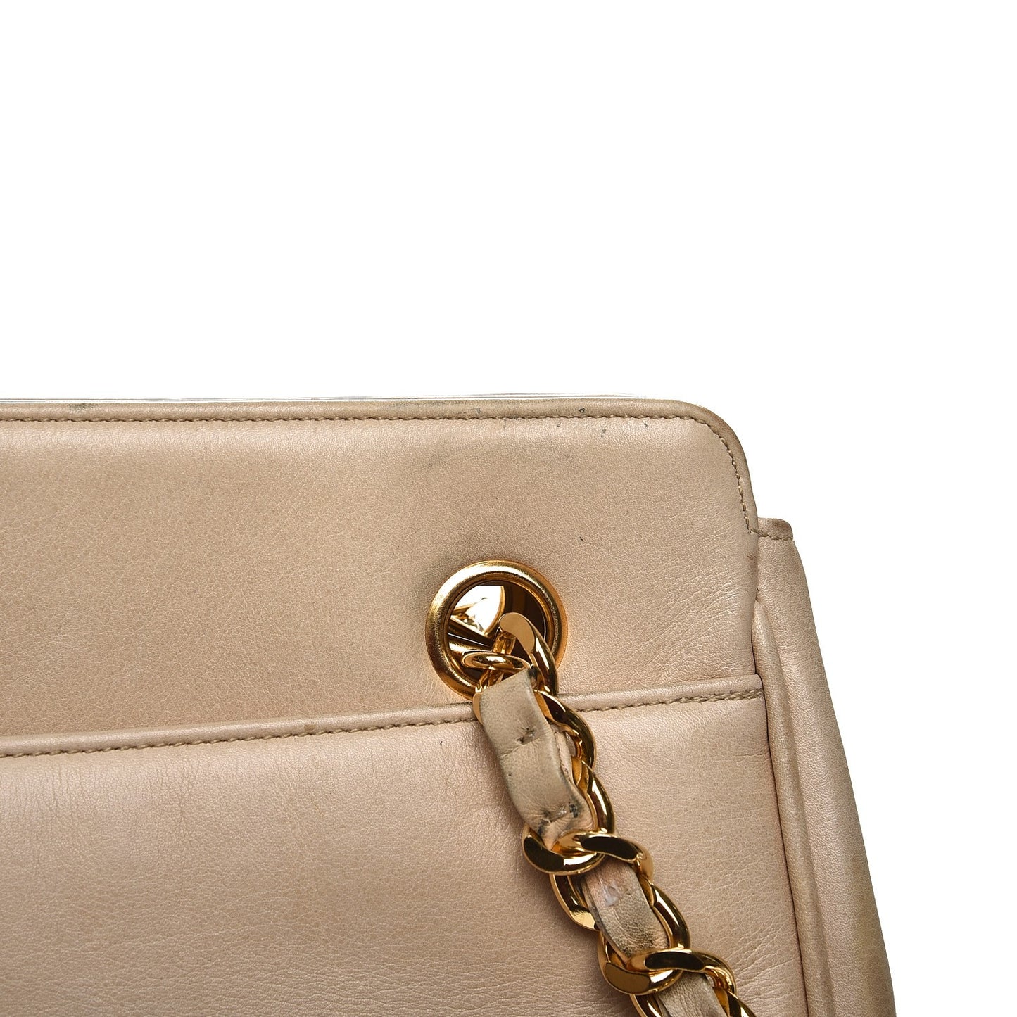 Lambskin CC Shoulder Bag Beige