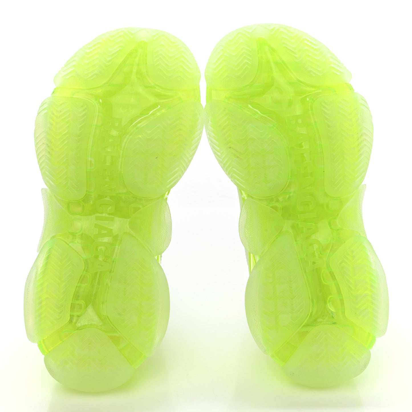 Fabric Mesh Clear Sole Fluo Womens Triple S Sneakers 35 White Fluo Yellow
