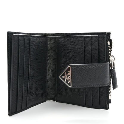 Prada Saffiano Metal Coin Case Card Holder Black 5 of 7