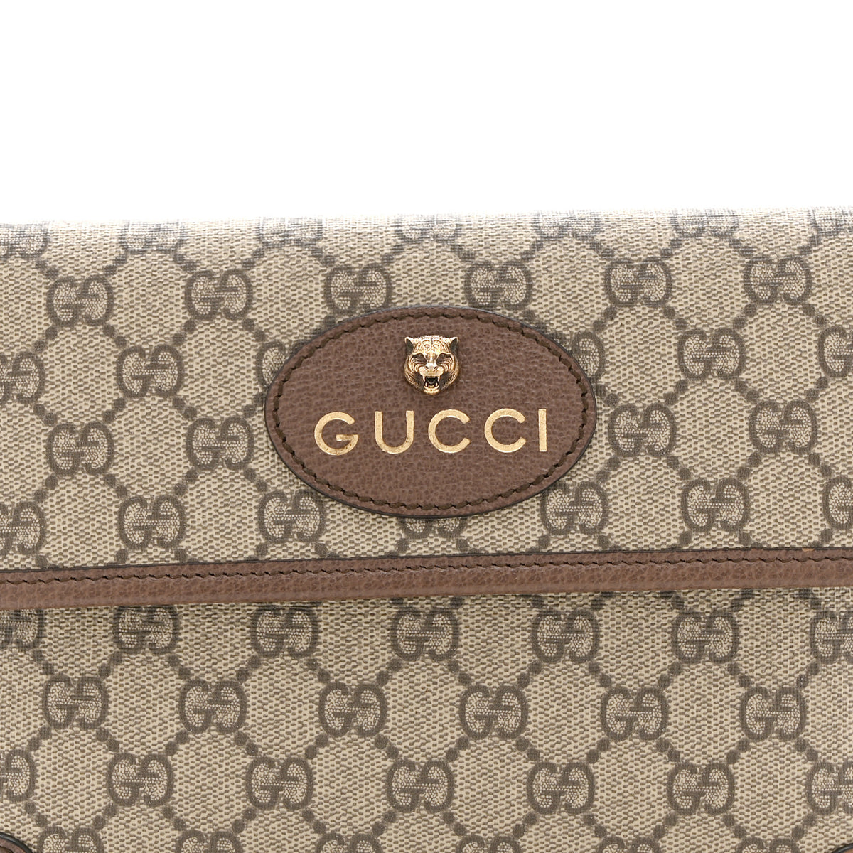 GG Supreme Monogram Neo Vintage Web Belt Bag Brown