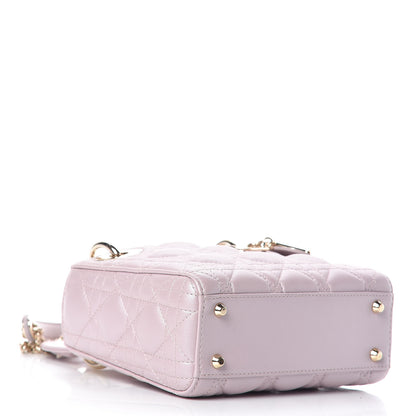 Christian Dior Metallic Lambskin Cannage Mini Lady Dior Lotus 4 of 11