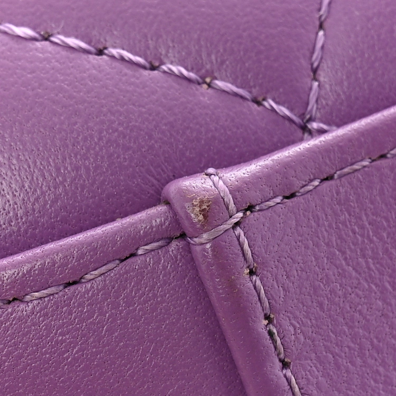 Chanel Lambskin Quilted CC Bubble Vanity Case With Chain Purple 12 of 12