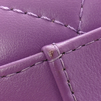Chanel Lambskin Quilted CC Bubble Vanity Case With Chain Purple 12 of 12