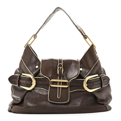 Jimmy Choo Calfskin Tulita Brown Gold 1 of 9