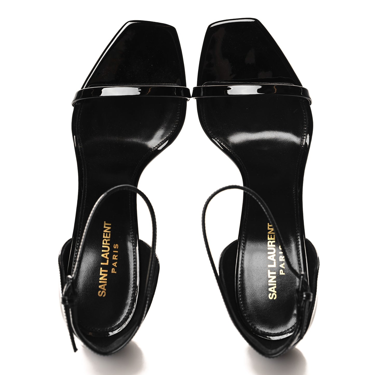 Patent Calfskin Opyum 85 Sandals 39.5 Black
