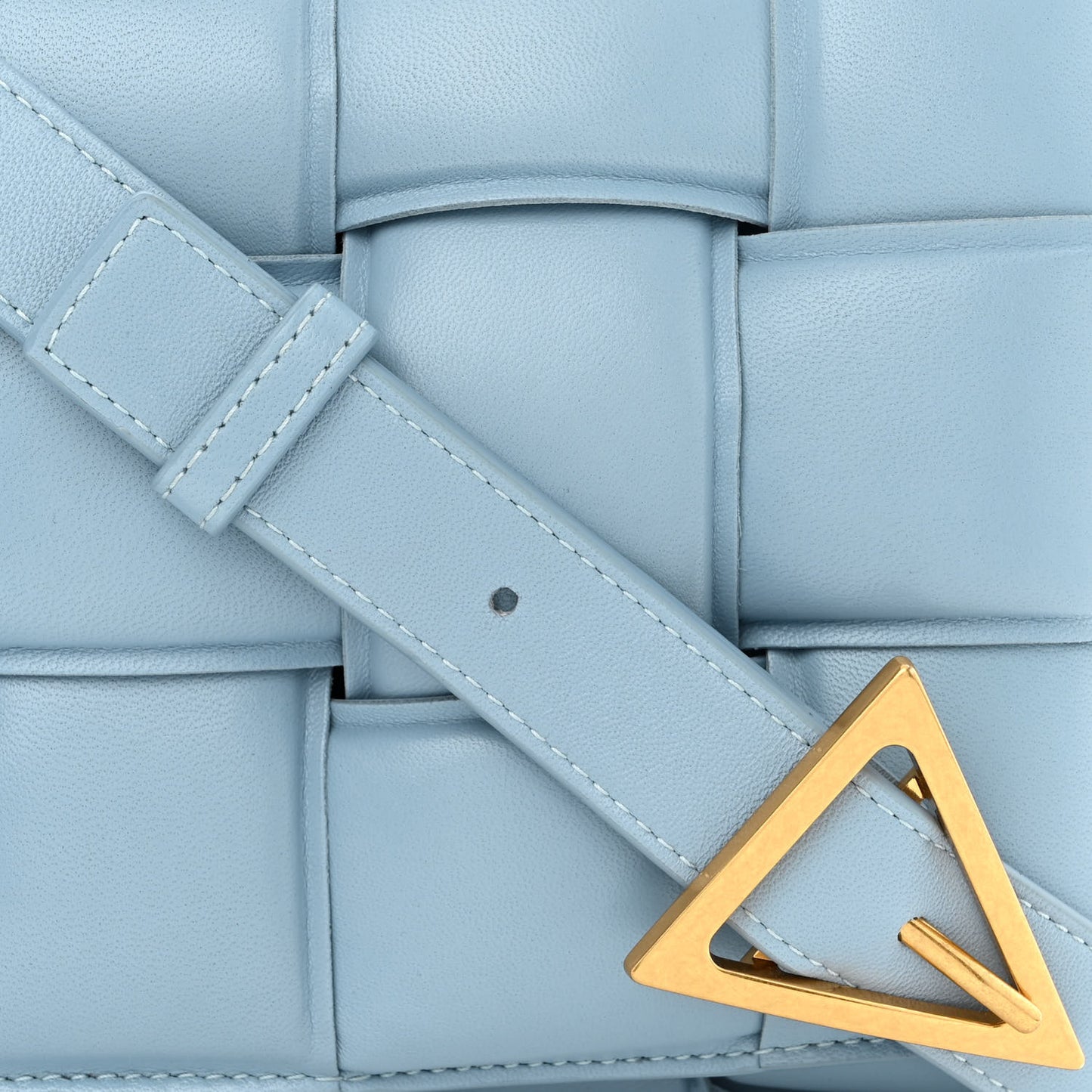 Nappa Maxi Intreccio Padded Cassette Crossbody Bag Ice