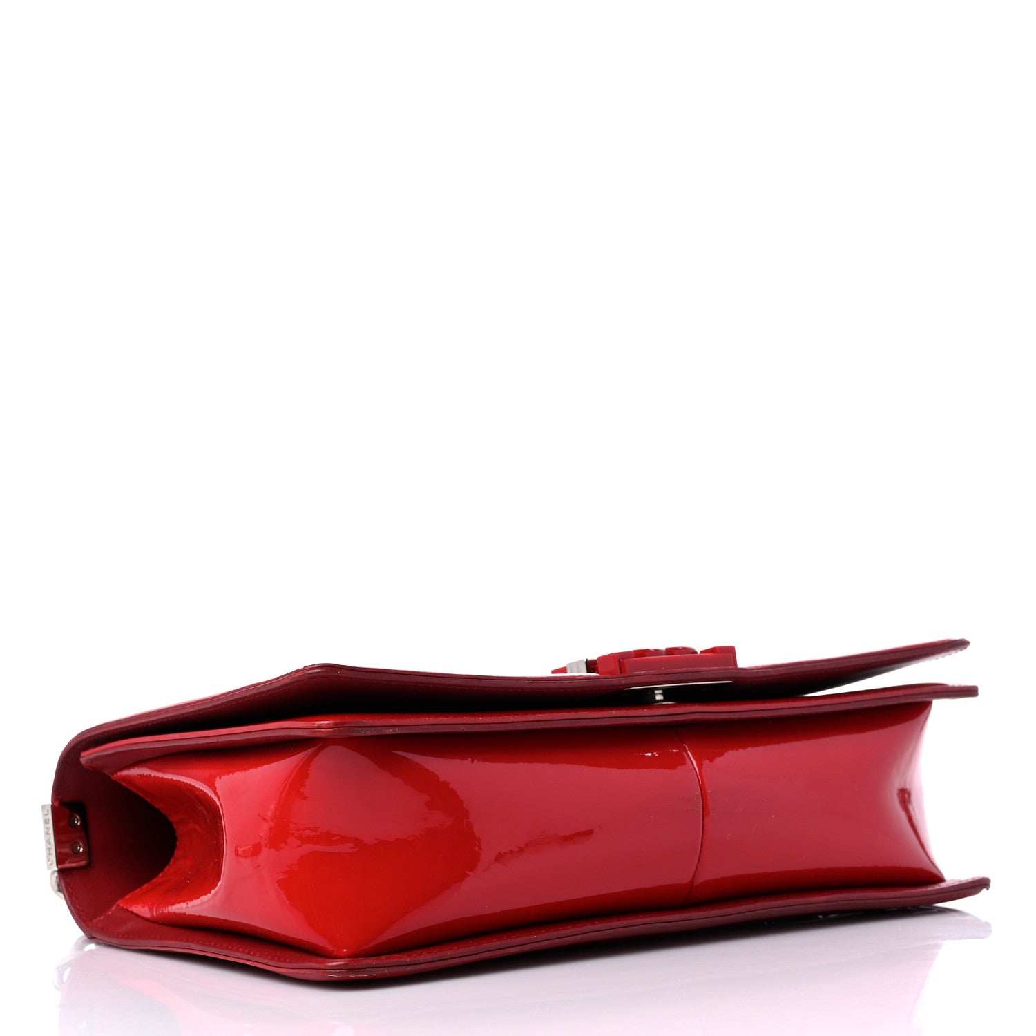 Chanel Patent Calfskin New Medium Plexiglass Boy Flap Red 4 of 15
