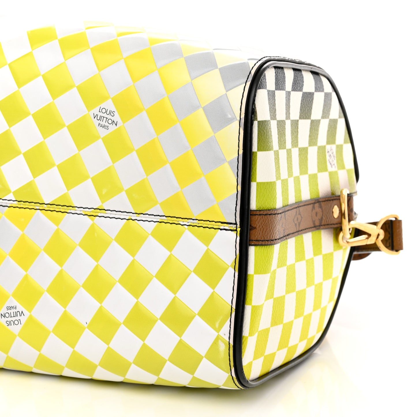Epi Reverse Monogram Damier Race Speedy Bandouliere 30 Black Yellow