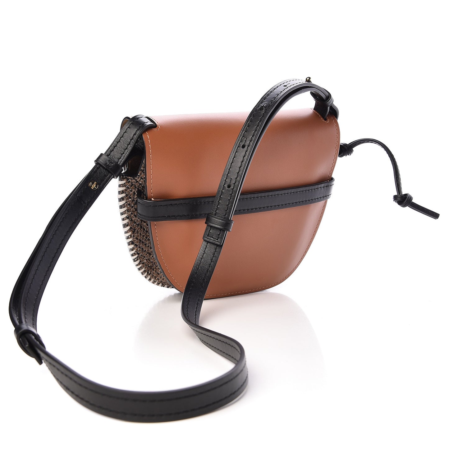 Calfskin Tweed Small Gate Crossbody Bag Tan