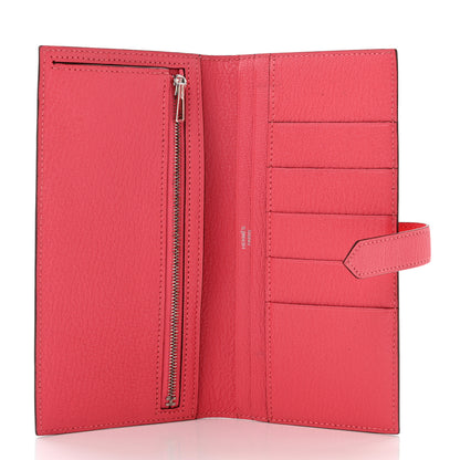 Hermes Chevre Mysore Bearn Gusset Wallet Rose Lipstick 5 of 7