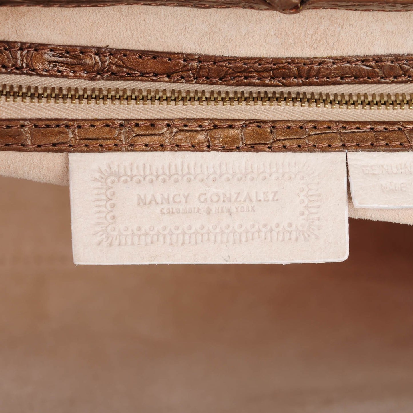Crocodile Woven Tote Chocolate
