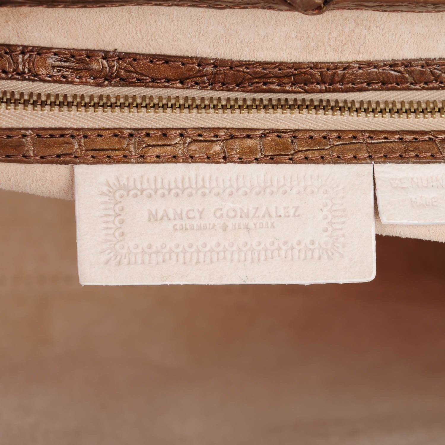 Nancy Gonzalez Crocodile Woven Tote Chocolate 6 of 7