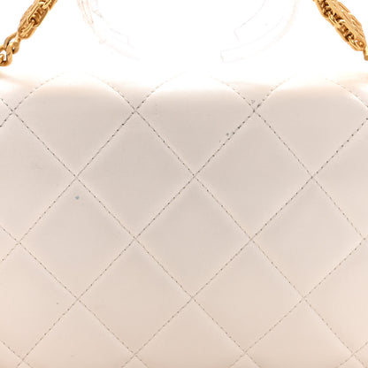 Chanel Lambskin Quilted Small CC Crystal Logo Chain Flap White 13 of 13
