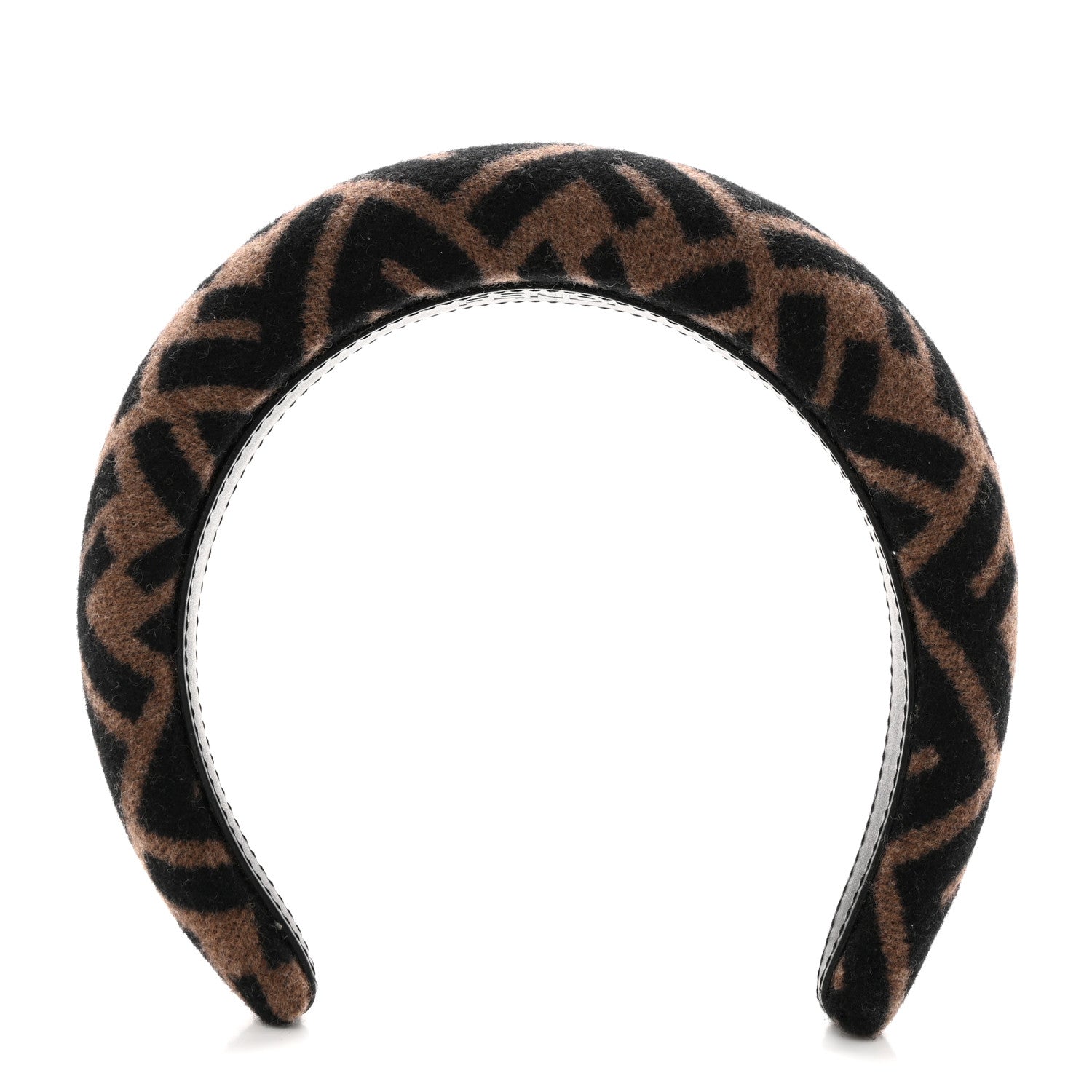 Fendi Wool Cashmere FF Logo Headband Tobacco 1 of 4