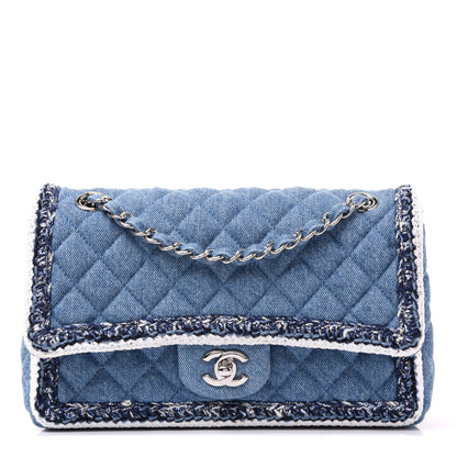 Chanel Denim Braided Medium Flap Bag Light Blue 1 of 8