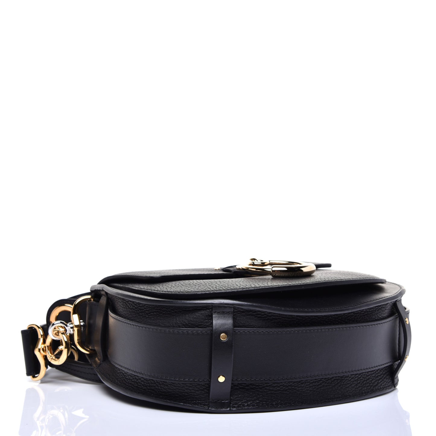 Grained Calfskin Large Tess Bag Black