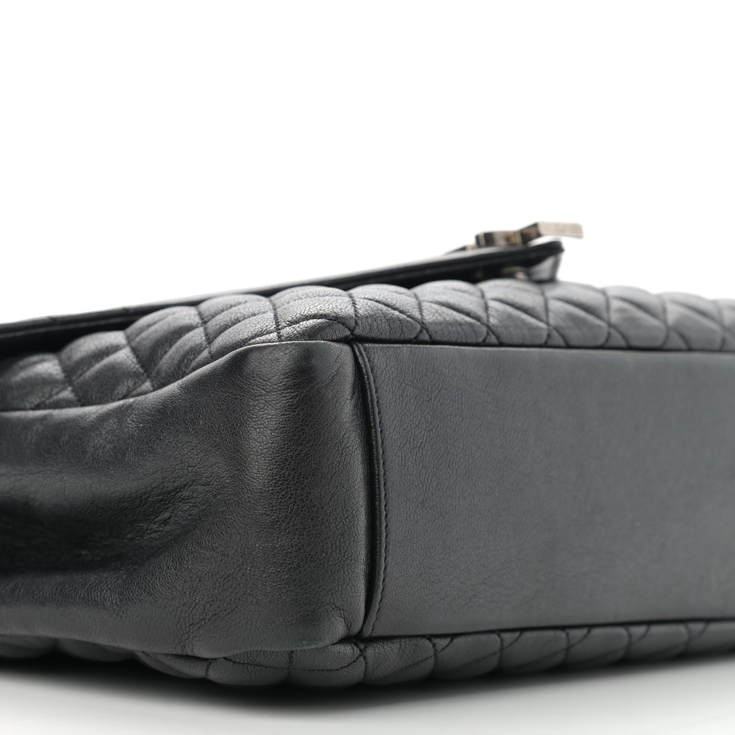 Calfskin Mixed Matelasse Triquilt Large Monogram Satchel Black