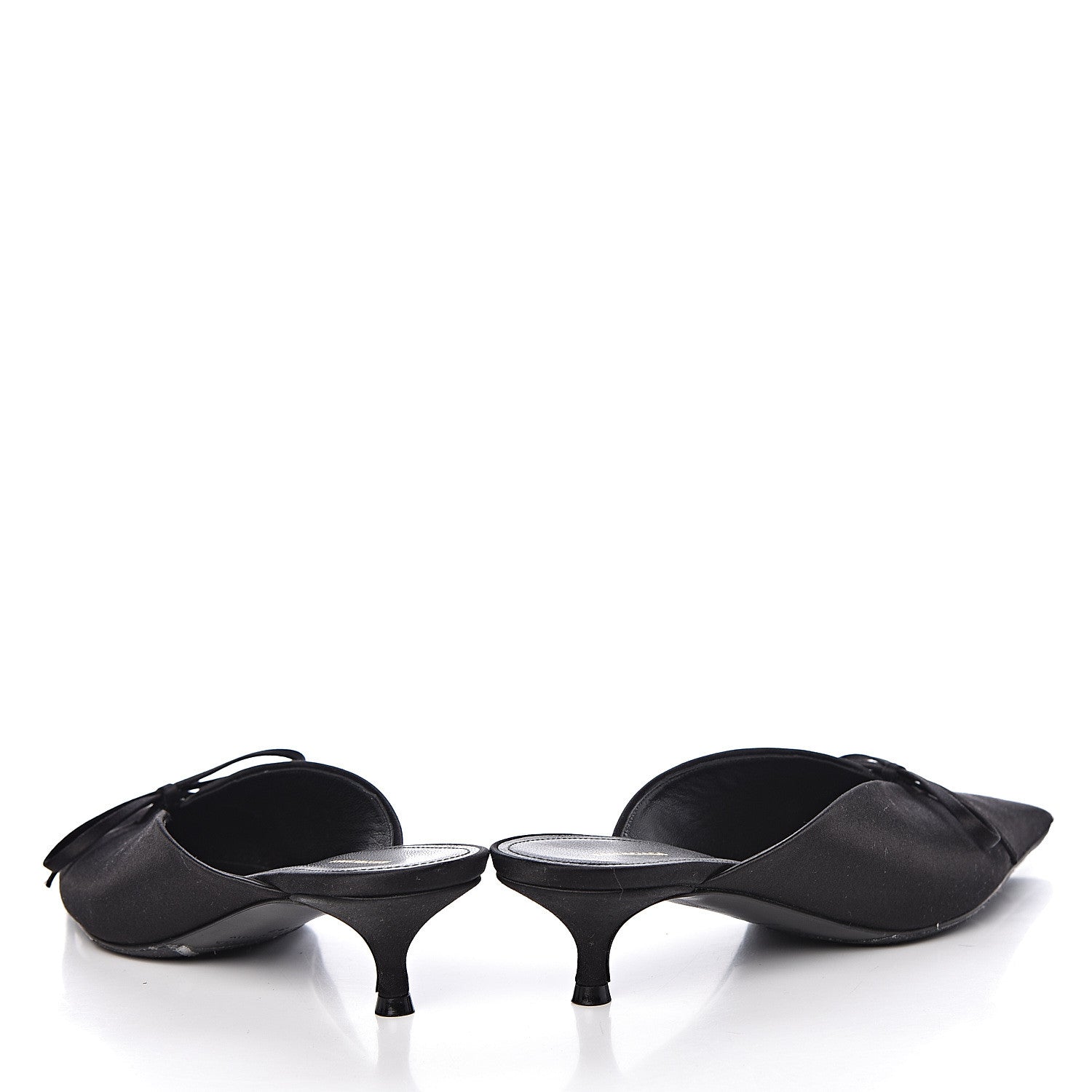 Balenciaga Satin Pointed Toe Knife 40mm Mules 37 Black 12 of 13