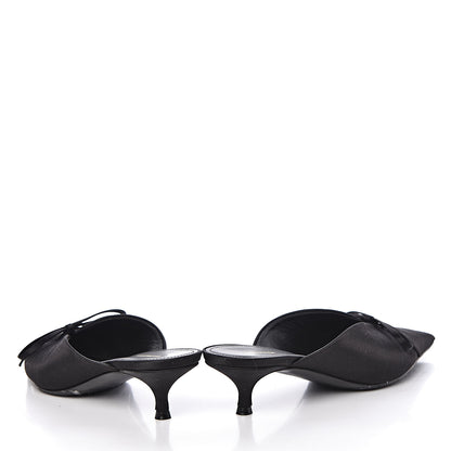 Balenciaga Satin Pointed Toe Knife 40mm Mules 37 Black 12 of 13
