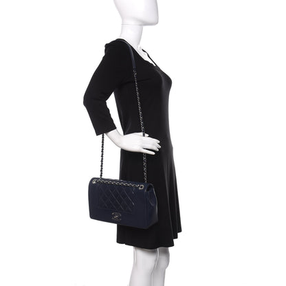 Chanel Sheepskin Quilted Medium Vintage Mademoiselle Flap Dark Navy 2 of 14