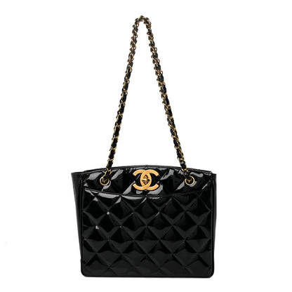 Chanel Patent Quilted CC Shoulder Bag Black 1 of 13