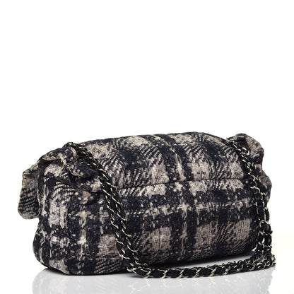 Chanel Nylon Tweed Print Jumbo Flap Black 3 of 12