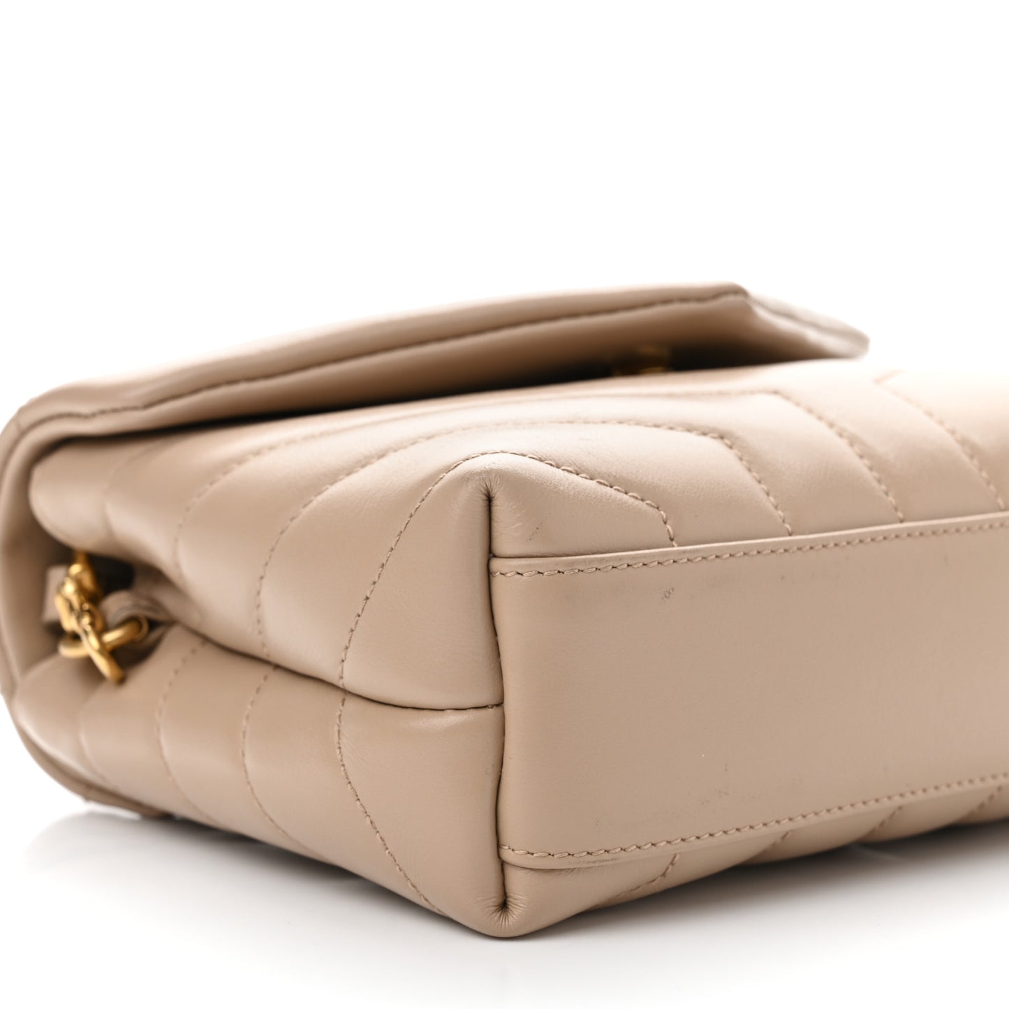 Calfskin Y Quilted Monogram Toy Loulou Crossbody Bag Latte