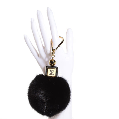 Louis Vuitton Mink Fur Fluffy Bag Charm Black 2 of 6