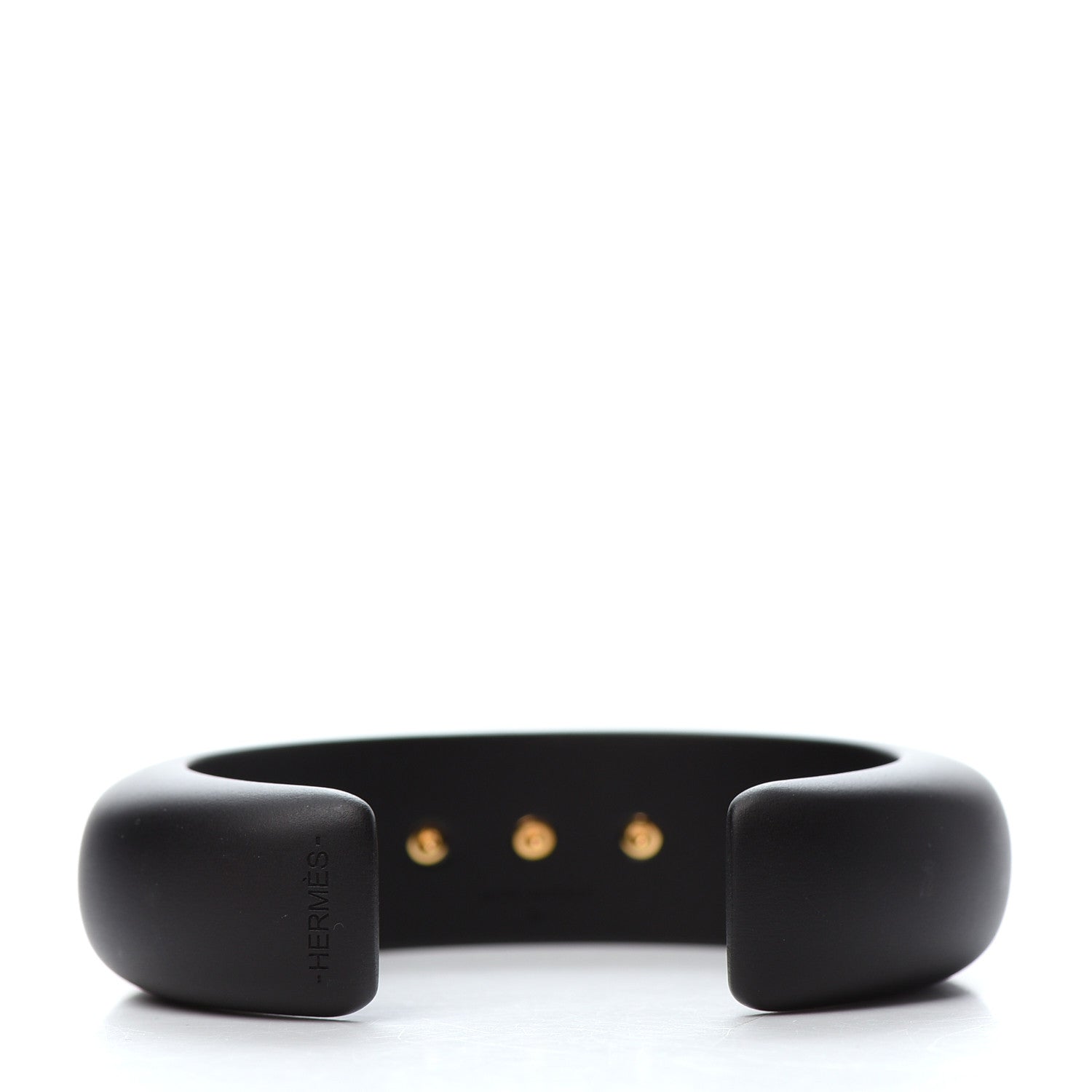 Hermes Pearwood Medor Fine Cuff Bracelet M Black 3 of 6