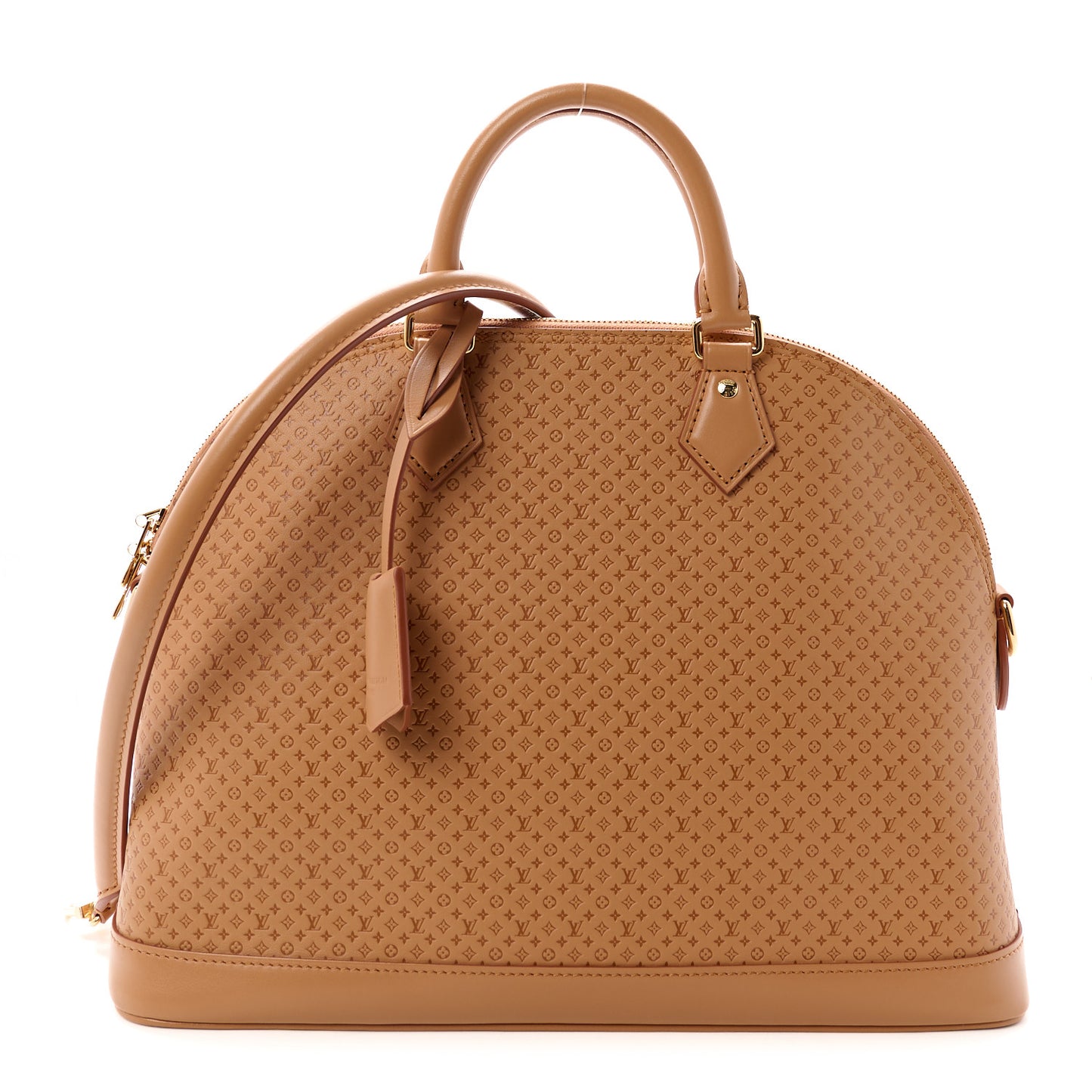 Calfskin Minigram Alma MM Soft Hazelnut