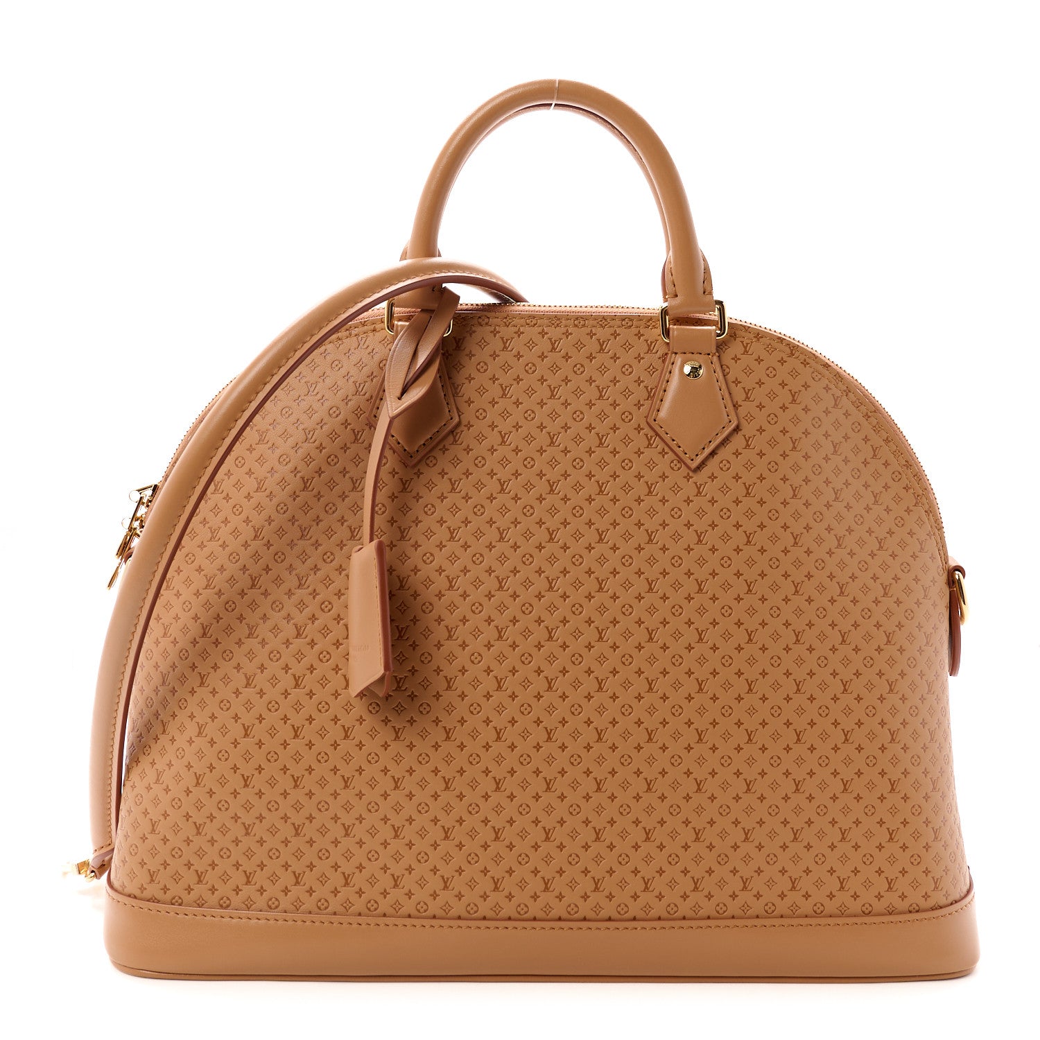 Louis Vuitton Calfskin Minigram Alma MM Soft Hazelnut 1 of 9