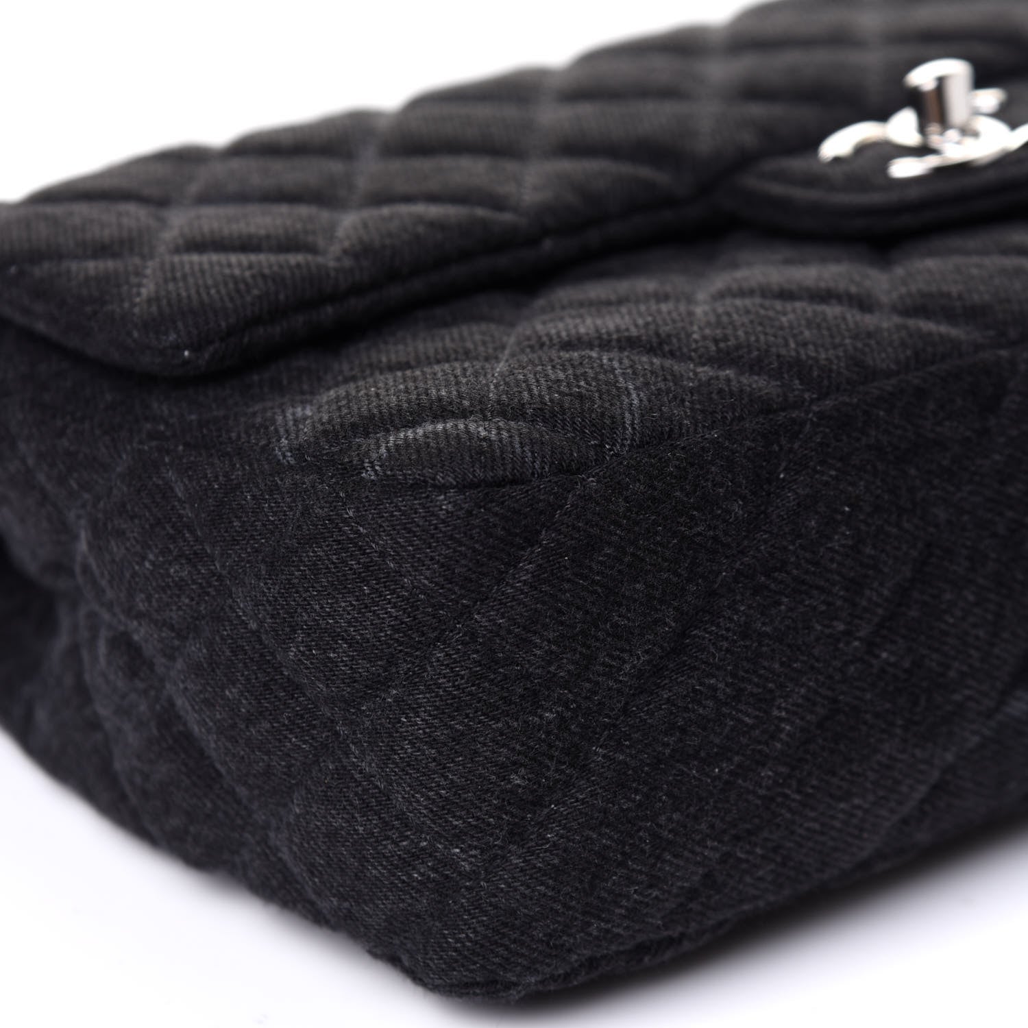 Chanel Denim Quilted CC Print Medium Single Flap Black 8 of 9
