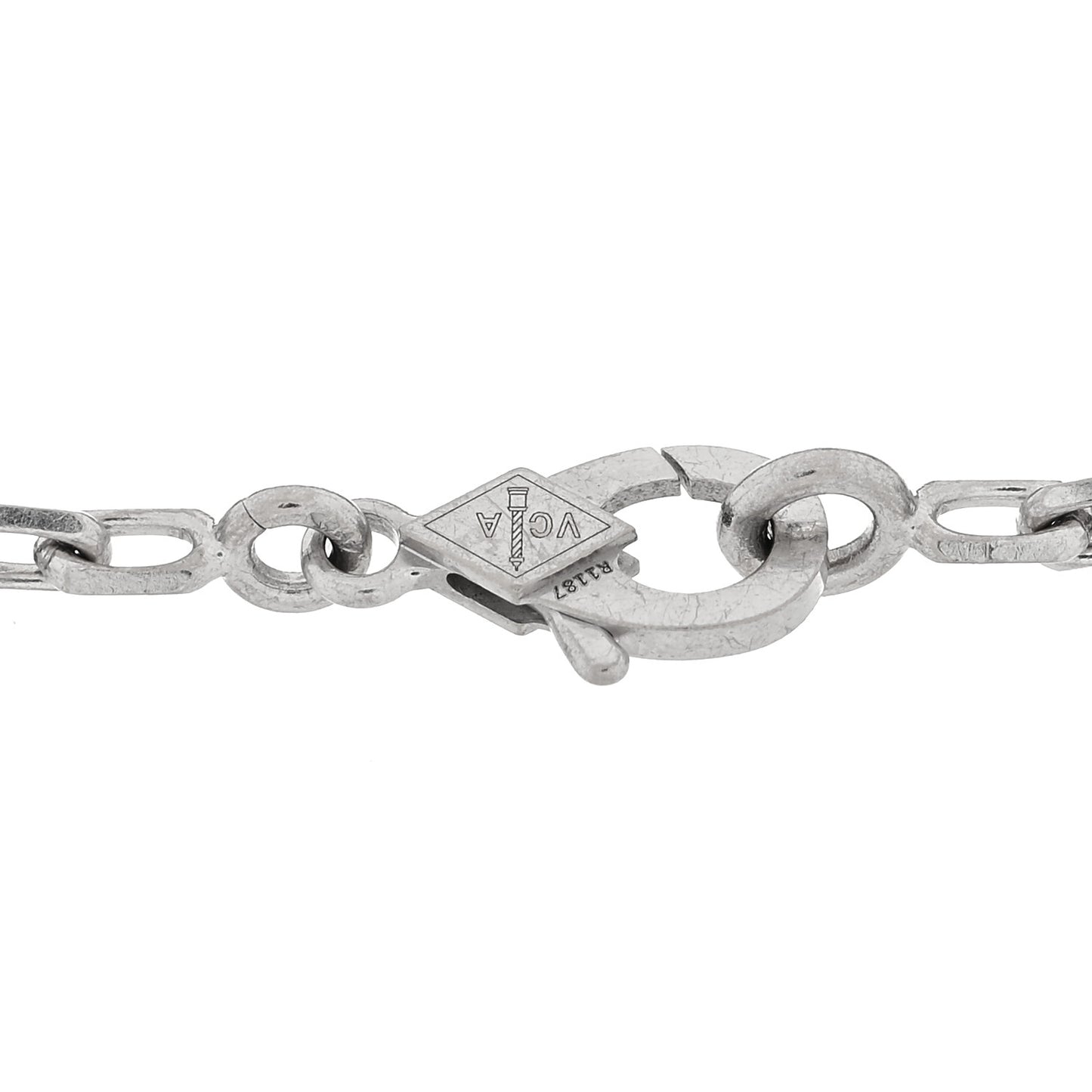 18K White Gold Chalcedony 5 Motifs Vintage Alhambra Bracelet