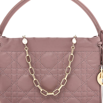 Christian Dior Lambskin Cannage Milly Mini Drawstring Bag Pink Peony 8 of 10
