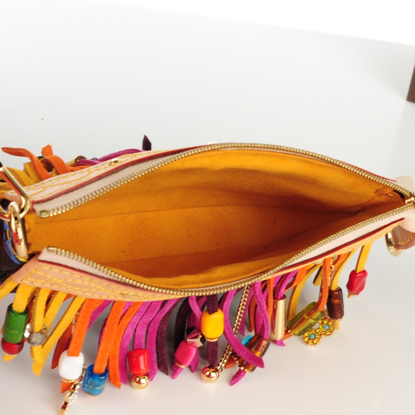 Monogram Multicolor Fringe Bucket Black