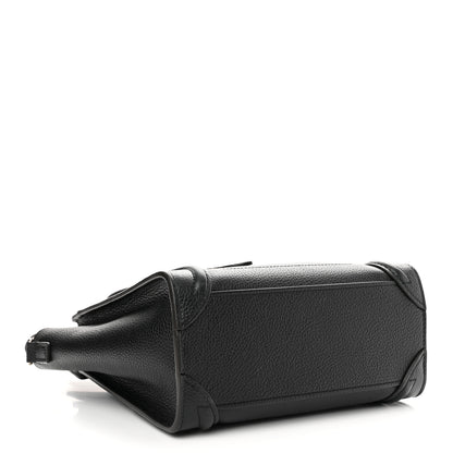 Celine Drummed Calfskin Nano Luggage Black 4 of 13