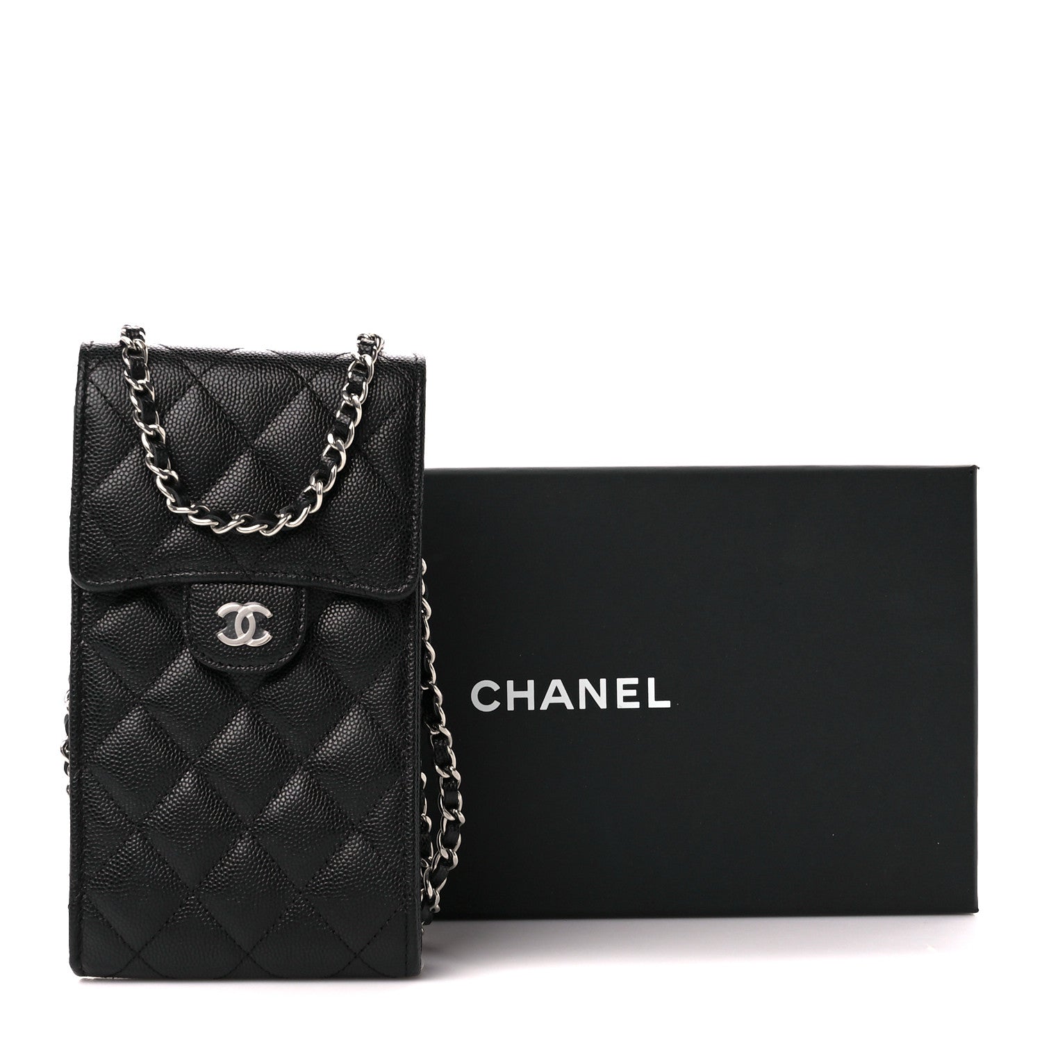 Chanel Caviar Quilted Classic Phone Holder Black 12 of 12